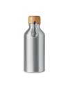 Borracce in alluminio con moschettone e tappo in bambù 400 ml