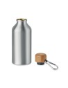 Borracce in alluminio con moschettone e tappo in bambù 400 ml