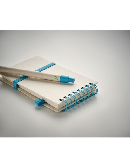 Quaderni A6 con fogli in carta riciclata e biro