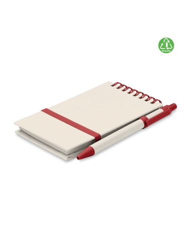 Quaderni A6 con fogli in carta riciclata e biro