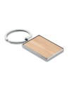 Portachiavi rettangolari in lega di zinco e bambù