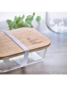 Porta pranzo in vetro con coperchi in bambù