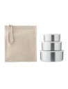 Set di tre cestini porta pranzo in acciaio inox