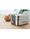 Porta pranzo in acciaio inox con fibbie laterali