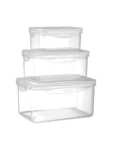 Set di tre porta pranzo trasparenti