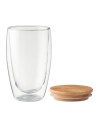 Bicchieri di vetro con coperchio in bambù da 450 ml