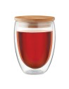 Bicchieri di vetro con coperchio in bambù da 350 ml