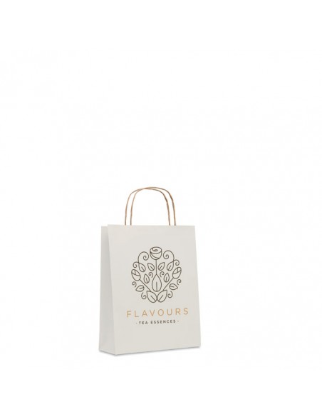 Bolsas de papel pequeñas 90g con asa torcida y fuelle
