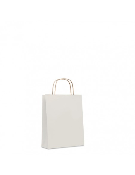 Bolsas de papel pequeñas 90g con asa torcida y fuelle