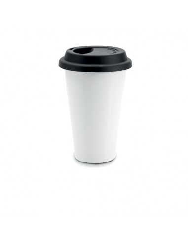 Bicchieri in ceramica con coperchio in silicone...