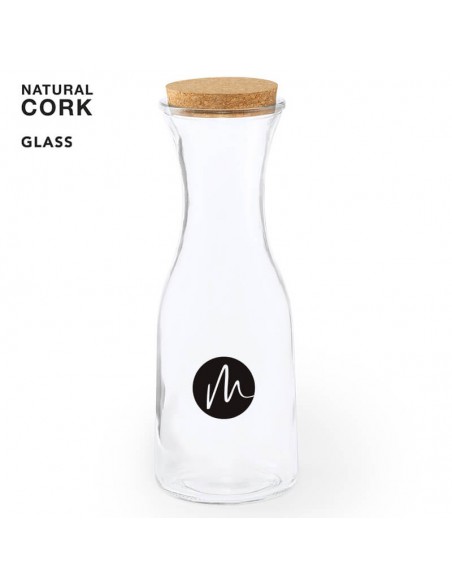 Botellas de cristal con tapón de corcho natural 1 L