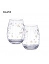 Sets de 2 vasos de cristal con diseño de copos de nieve