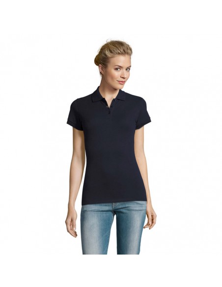 Polo da donna a manica corta in cotone pettinato