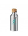 Borracce in alluminio con moschettone e tappo in bambù 400 ml