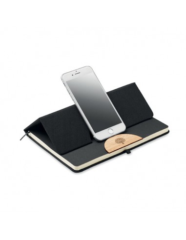 Libretas A5 con tapa dura de RPET y detalle de...