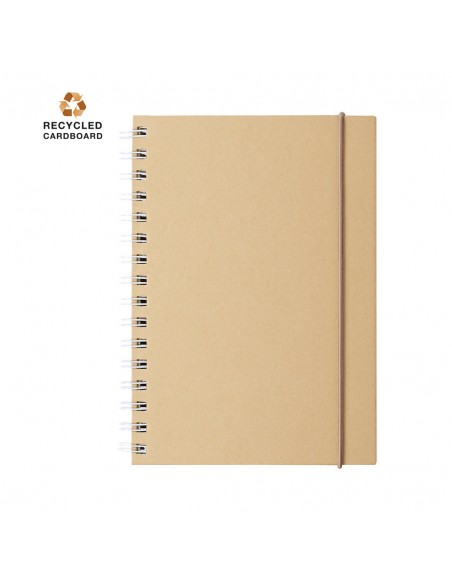 Cuadernos con tapa de cartón reciclado y banda elástica