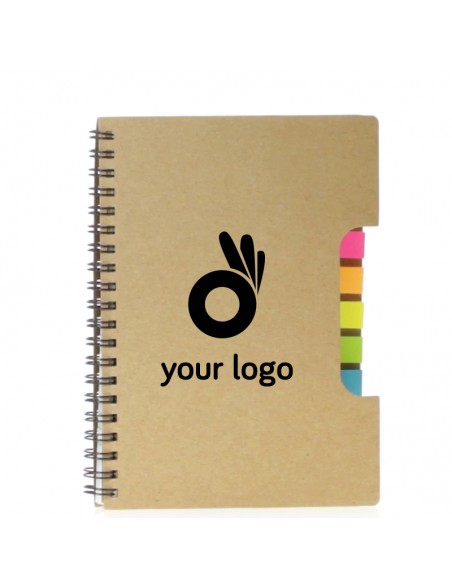 Cuadernos con portada troquelada y notas adhesivas A5