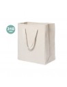 Bolsa de algodón 310g con fuelle asas largas