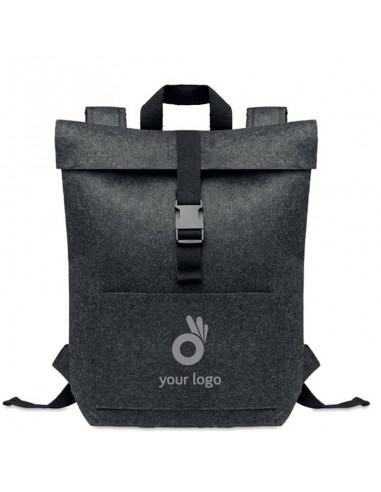 Mochilas de fieltro RPET con correa y bolsillo